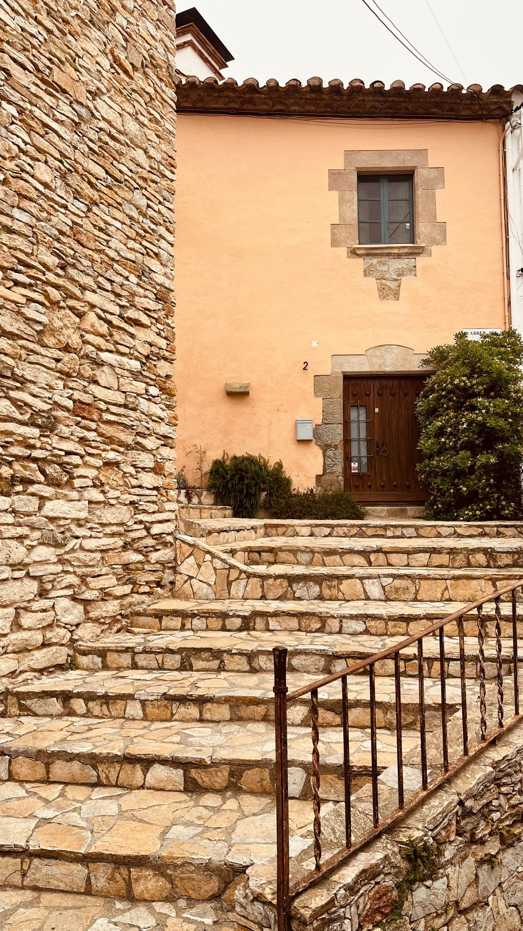 Stone steps to a village house in Begur