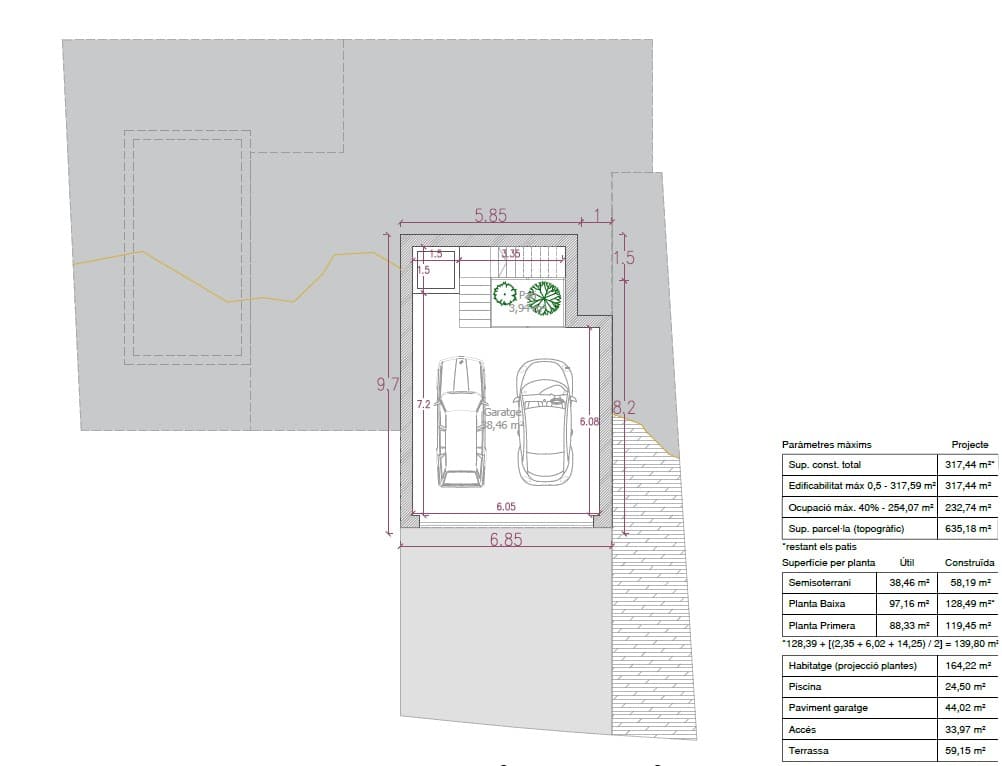 Casa en proyecto con piscina, garaje y ascensor