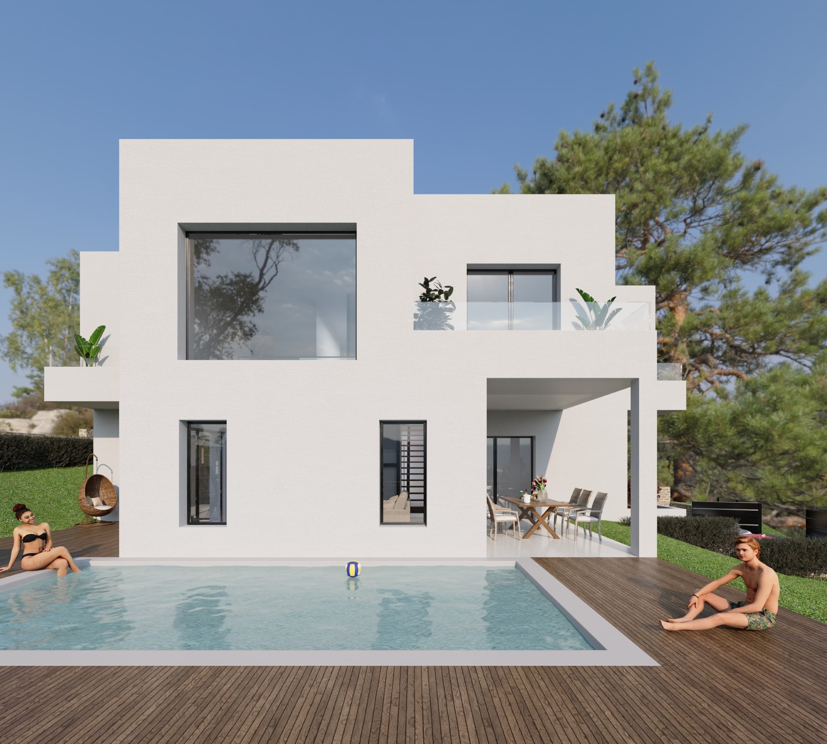 Casa en proyecto con piscina, garaje y ascensor